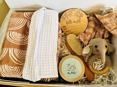 Newborn Baby Gift Set - Rustic Rainbow - Hamper My Style