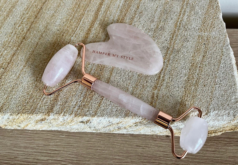 Rose Quartz Face Roller and Rose Quartz Gua Sha - Hamper My Style