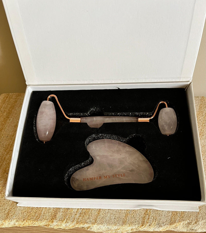 Rose Quartz Face Roller and Rose Quartz Gua Sha - Hamper My Style